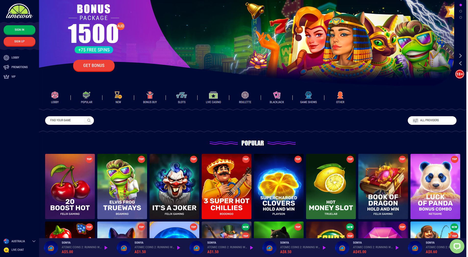 4. Limewin Casino- Zaufana opcja kasyna online